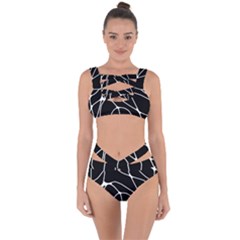 Mazipoodles Neuro Art - Black White Bandaged Up Bikini Set  by Mazipoodles