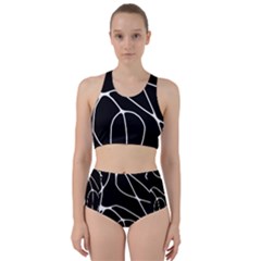 Mazipoodles Neuro Art - Black White Racer Back Bikini Set by Mazipoodles