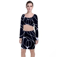 Mazipoodles Neuro Art - Black White Top And Skirt Sets by Mazipoodles