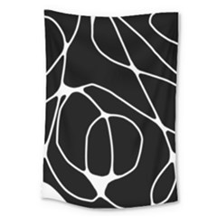 Mazipoodles Neuro Art - Black White Large Tapestry by Mazipoodles