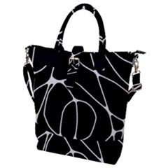 Mazipoodles Neuro Art - Black White Buckle Top Tote Bag by Mazipoodles