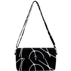 Mazipoodles Neuro Art - Black White Removable Strap Clutch Bag by Mazipoodles