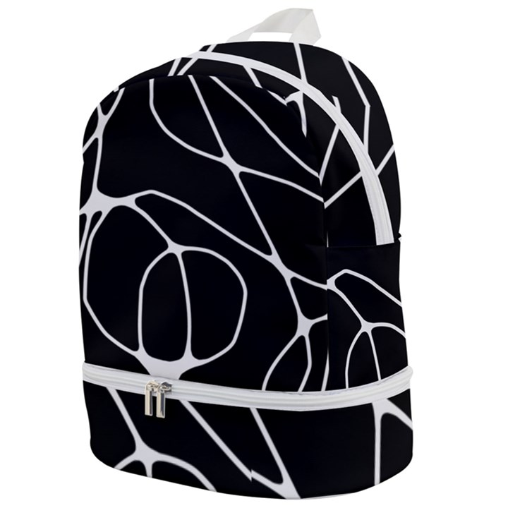 Mazipoodles Neuro Art - Black White Zip Bottom Backpack