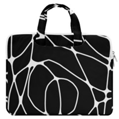 Mazipoodles Neuro Art - Black White Macbook Pro 16  Double Pocket Laptop Bag  by Mazipoodles