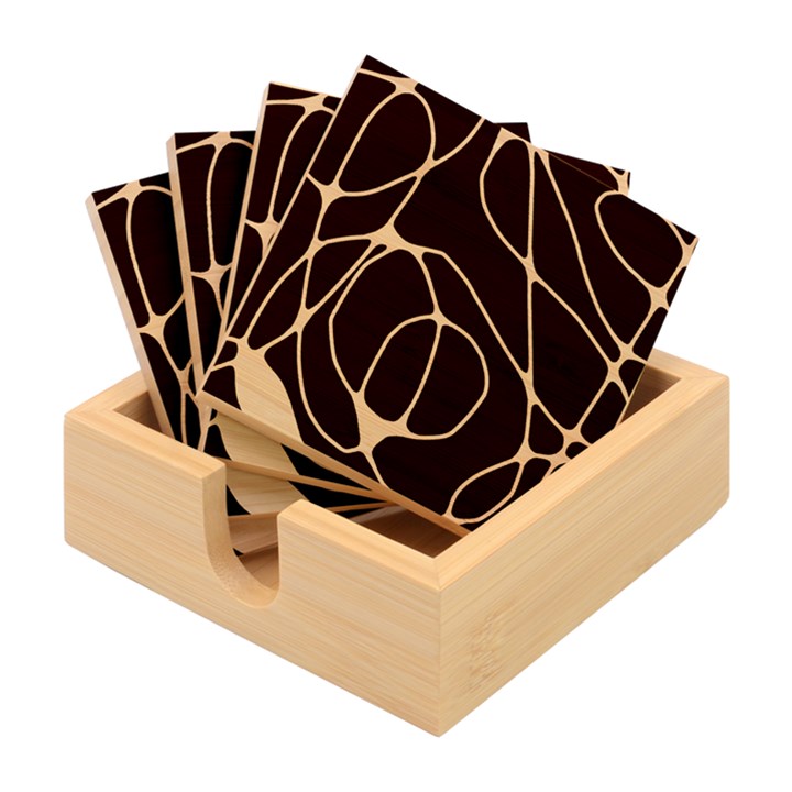 Mazipoodles Neuro Art - Black White Bamboo Coaster Set