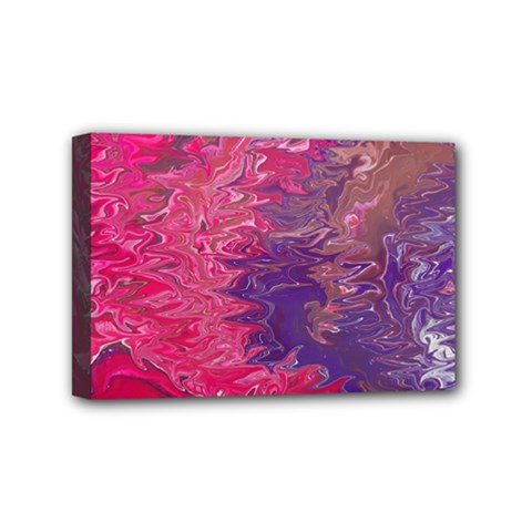 Fuchsia Flow Mini Canvas 6  X 4  (stretched) by kaleidomarblingart