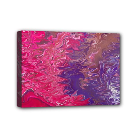 Fuchsia Flow Mini Canvas 7  X 5  (stretched) by kaleidomarblingart