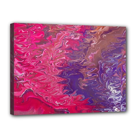 Fuchsia Flow Canvas 16  X 12  (stretched) by kaleidomarblingart