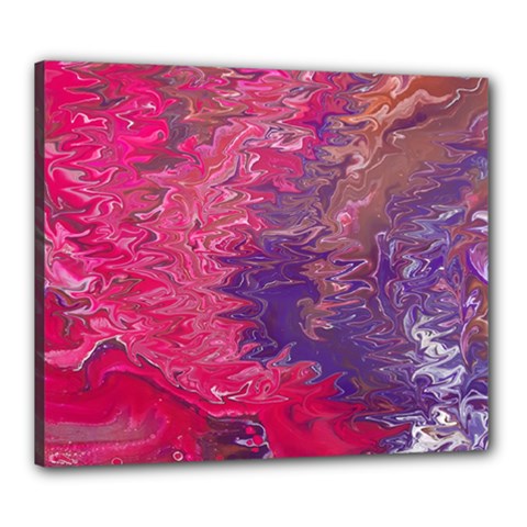 Fuchsia Flow Canvas 24  X 20  (stretched) by kaleidomarblingart