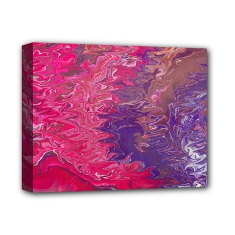 Fuchsia Flow Deluxe Canvas 14  X 11  (stretched) by kaleidomarblingart