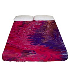 Fuchsia Flow Fitted Sheet (california King Size) by kaleidomarblingart