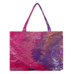 Fuchsia Flow Medium Tote Bag by kaleidomarblingart