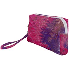 Fuchsia Flow Wristlet Pouch Bag (small) by kaleidomarblingart