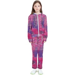 Fuchsia Flow Kids  Tracksuit by kaleidomarblingart