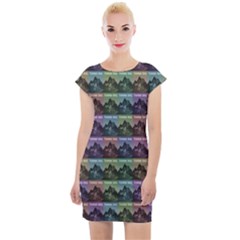 Inspirational Think Big Concept Pattern Cap Sleeve Bodycon Dress by dflcprintsclothing