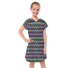 Inspirational Think Big Concept Pattern Kids  Drop Waist Dress by dflcprintsclothing