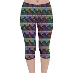 Inspirational Think Big Concept Pattern Velvet Capri Leggings  by dflcprintsclothing