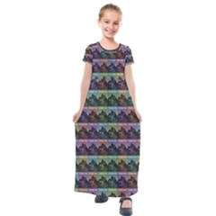 Inspirational Think Big Concept Pattern Kids  Short Sleeve Maxi Dress by dflcprintsclothing