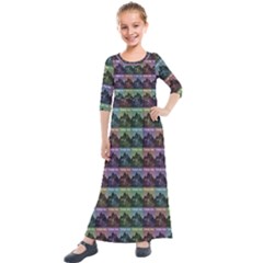 Inspirational Think Big Concept Pattern Kids  Quarter Sleeve Maxi Dress by dflcprintsclothing