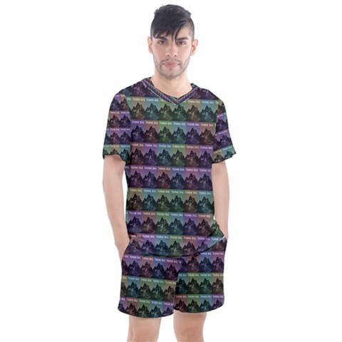 Inspirational Think Big Concept Pattern Men s Mesh Tee And Shorts Set by dflcprintsclothing