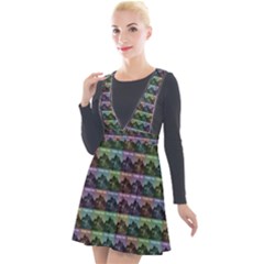 Inspirational Think Big Concept Pattern Plunge Pinafore Velour Dress by dflcprintsclothing