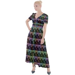 Inspirational Think Big Concept Pattern Button Up Short Sleeve Maxi Dress by dflcprintsclothing