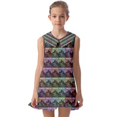 Inspirational Think Big Concept Pattern Kids  Pilgrim Collar Ruffle Hem Dress by dflcprintsclothing