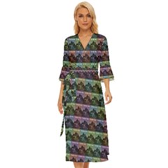 Inspirational Think Big Concept Pattern Midsummer Wrap Dress by dflcprintsclothing