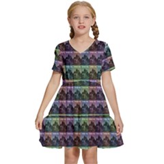 Inspirational Think Big Concept Pattern Kids  Short Sleeve Tiered Mini Dress by dflcprintsclothing