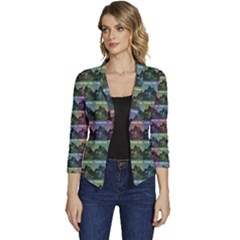 Inspirational Think Big Concept Pattern Women s Casual 3/4 Sleeve Spring Jacket by dflcprintsclothing