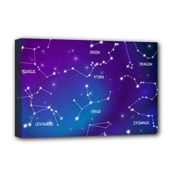 Realistic Night Sky With Constellations Deluxe Canvas 18  x 12  (Stretched)