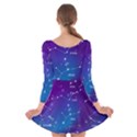 Realistic Night Sky With Constellations Long Sleeve Velvet Skater Dress View2