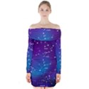 Realistic Night Sky With Constellations Long Sleeve Off Shoulder Dress View1