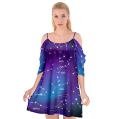 Realistic Night Sky With Constellations Cutout Spaghetti Strap Chiffon Dress by Cowasu