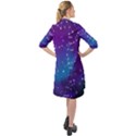 Realistic Night Sky With Constellations Long Sleeve Mini Shirt Dress View2