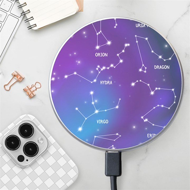 Realistic Night Sky With Constellations Wireless Fast Charger(White)