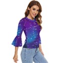 Realistic Night Sky With Constellations Bell Sleeve Top View3