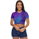 Realistic Night Sky With Constellations Side Button Cropped Tee View1