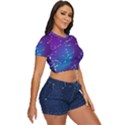 Realistic Night Sky With Constellations Side Button Cropped Tee View3