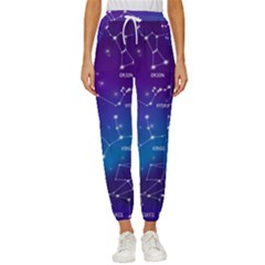 Realistic Night Sky With Constellations Women s Cropped Drawstring Pants by Cowasu