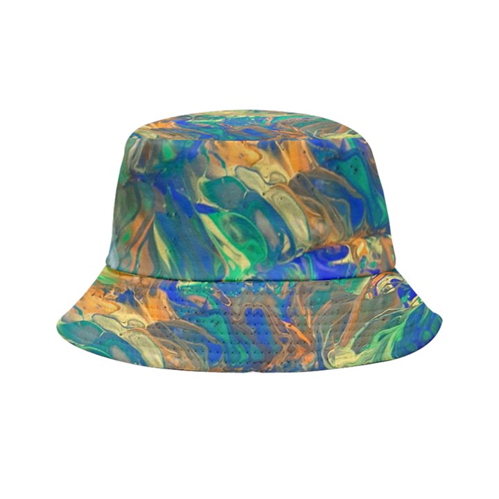 Blue on green flow Bucket Hat