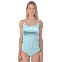 Mazipoodles Baby Blue Check Donuts Camisole Leotard  by Mazipoodles