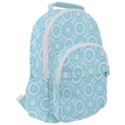 Mazipoodles Baby Blue Check Donuts Rounded Multi Pocket Backpack View2