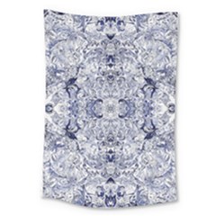 Blue Biro Arabesque Large Tapestry by kaleidomarblingart