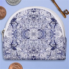 Blue Biro Arabesque Horseshoe Style Canvas Pouch by kaleidomarblingart