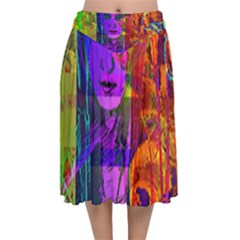 Lou Velvet Flared Midi Skirt by MRNStudios