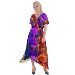 Lou Cross Front Sharkbite Hem Maxi Dress by MRNStudios