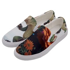 Crocodile Vs Monkey Watercolor 1 Dreamshaper V7 3d Floral 0 Men s Canvas Slip Ons by mohdmosin2535