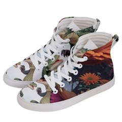 Crocodile Vs Monkey Watercolor 1 Dreamshaper V7 3d Floral 0 Women s Hi-top Skate Sneakers by mohdmosin2535