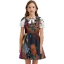 Crocodile Vs Monkey Watercolor 1 Dreamshaper V7 3d Floral 0 Kids  Bow Tie Puff Sleeve Dress View1